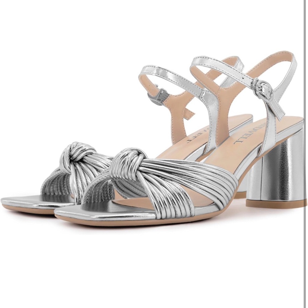 Chic Silver Strappy Heels - Picture 5 of 6
